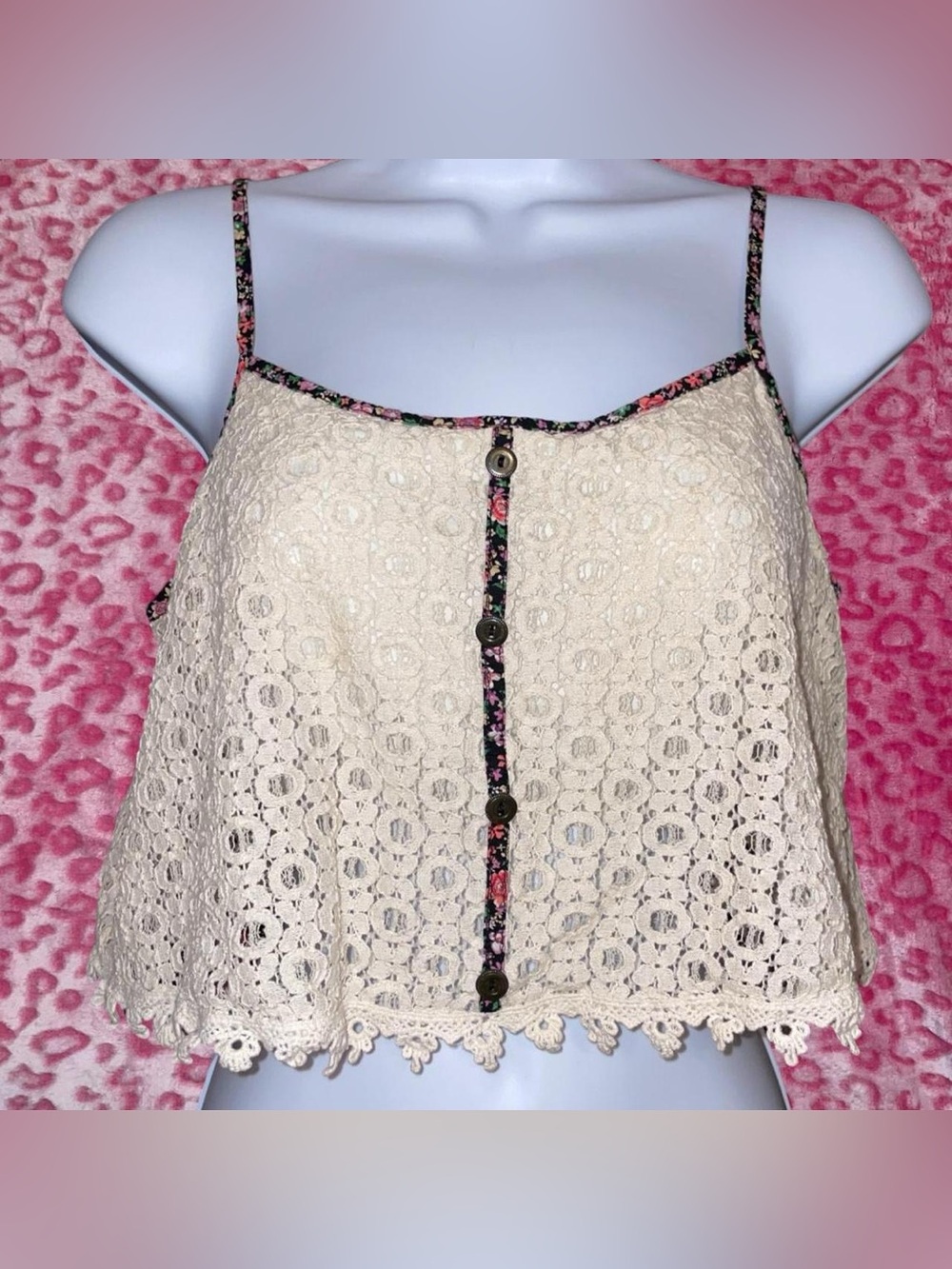Paper Crane white lace cami top